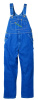 STOCK # 272.41 INDIGO DENIM BIB OVERALL , BUTTON FLY SIZES 62-66 OPEN BOTTOM HEM