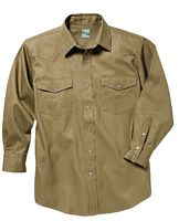 STOCK # 519.24 KEY, KHAKI WESTERN WELDERS SHIRT, LONG SLEEVE, PEARL SNAPS, REGULAR LENGTH & TALL SIZ