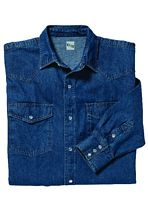 STOCK # 541.45 KEY, DENIM WESTERN SHIRT, LONG SLEEVE,ENZYME WASHED, SIZES S-2XL REGULAR LENGTH