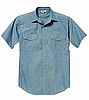 STOCK # 5007.45 KEY, BLUE CHAMBRAY WESTERN SHIRT, SHORT SLEEVE, REGULAR AND TALL LENGTHS, SIZES L-5X