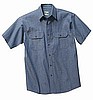 STOCK # 507.45 KEY, BLUE CHAMBRAY WORK SHIRT, SHORT SLEEVE, REGULAR AND TALL LENGTH, SIZES L-5XL