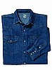 STOCK # 541.45 KEY, DENIM WESTERN SHIRT, LONG SLEEVE,ENZYME WASHED, TALL, SIZES M-4XL